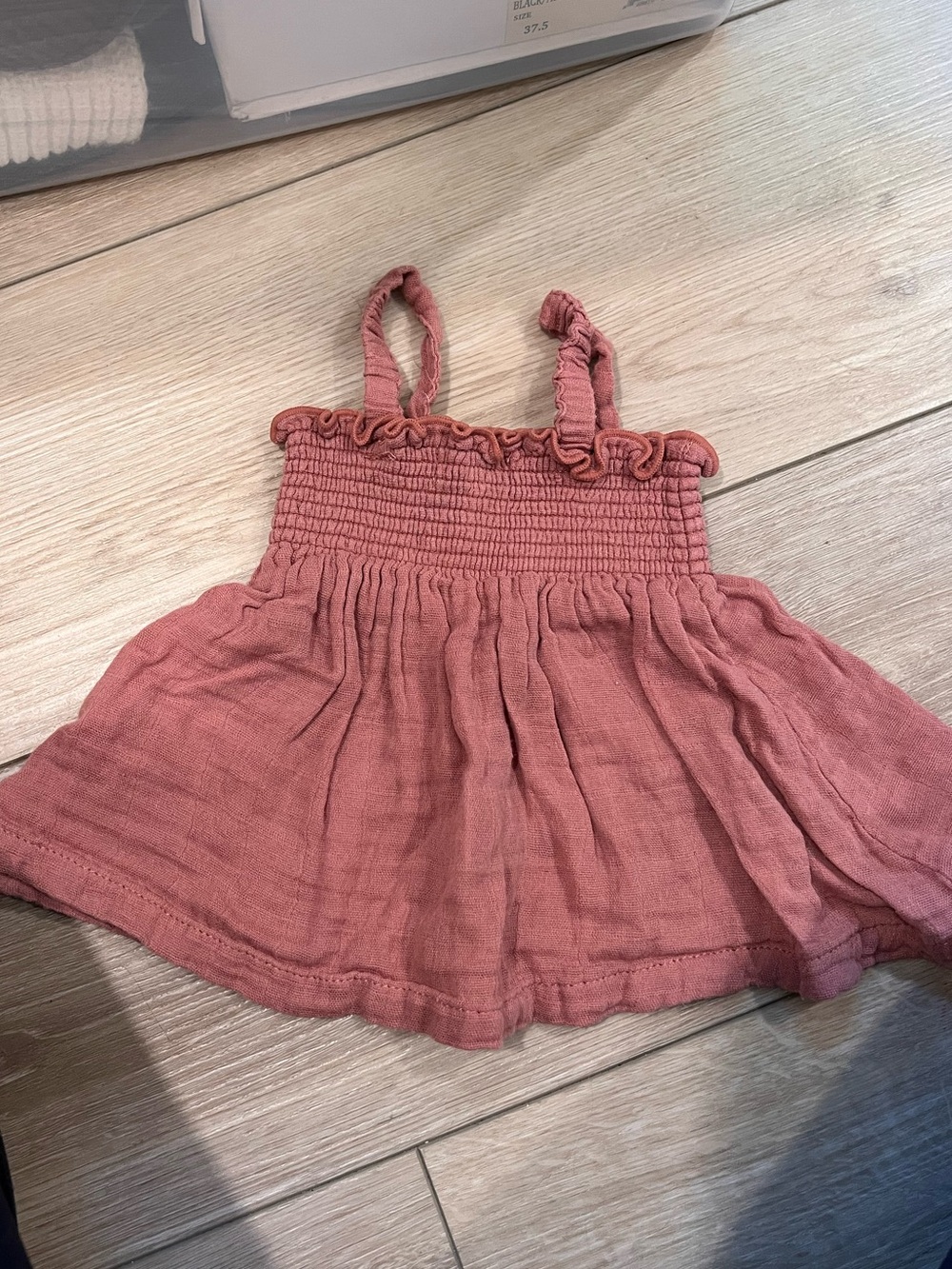 Angel Dear Dusty Rose Smocked Ruffle two piece set